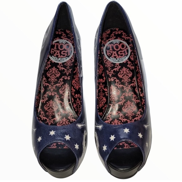 Ashen Bird Skeleton Too Fast Heels Size 7 - Picture 2 of 8